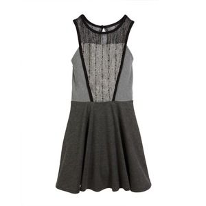 Sally Miller Catee Mesh-Panel Dress Grey Kid’s Size XL